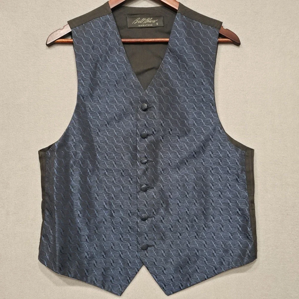 Bill Blass Signature Blue Tuxedo Vest Size Small